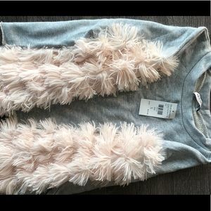 Fashion Nova Furry Sleeve Shirt